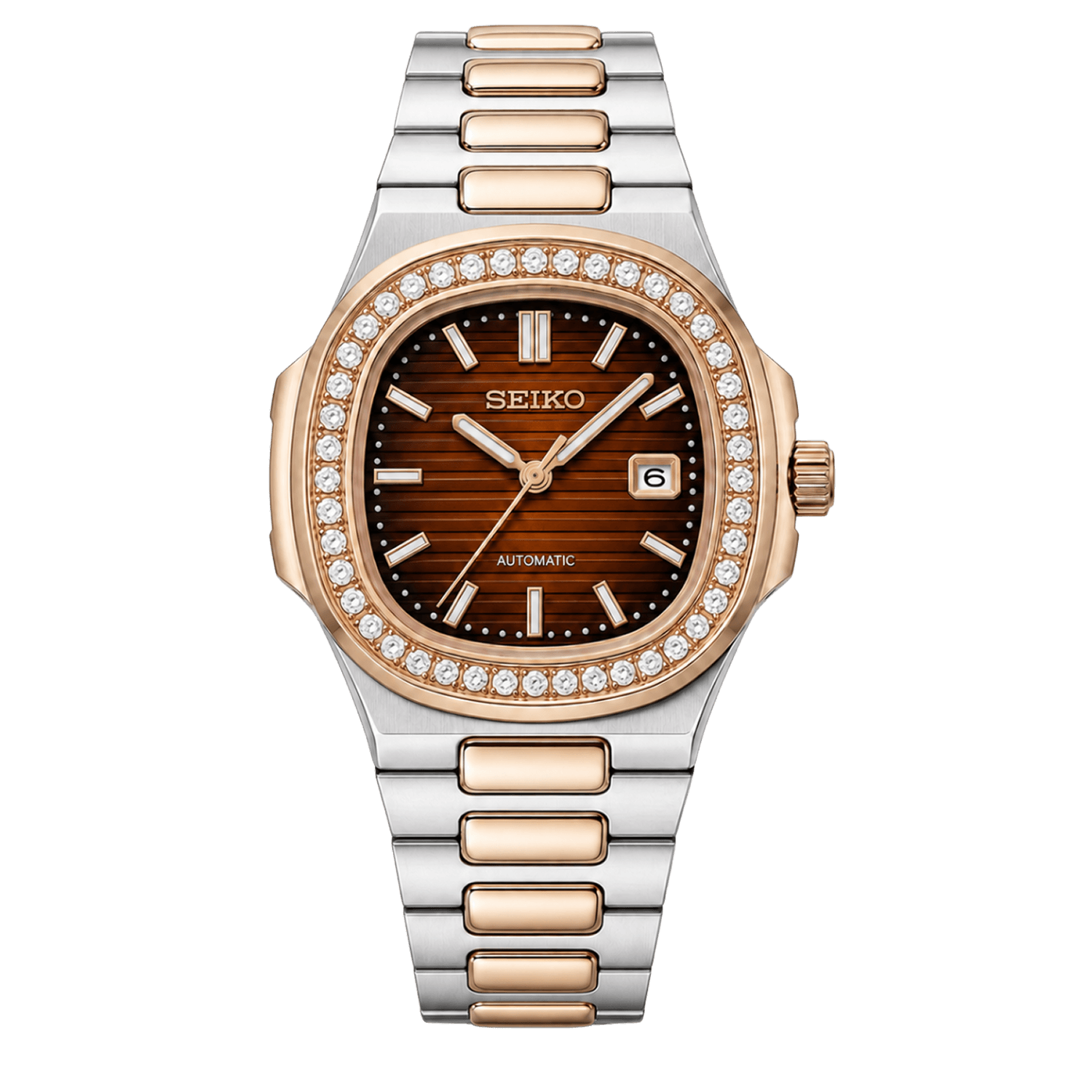 NAUTILUS TWO TONE ROSE GOLD COFFEE 30MM