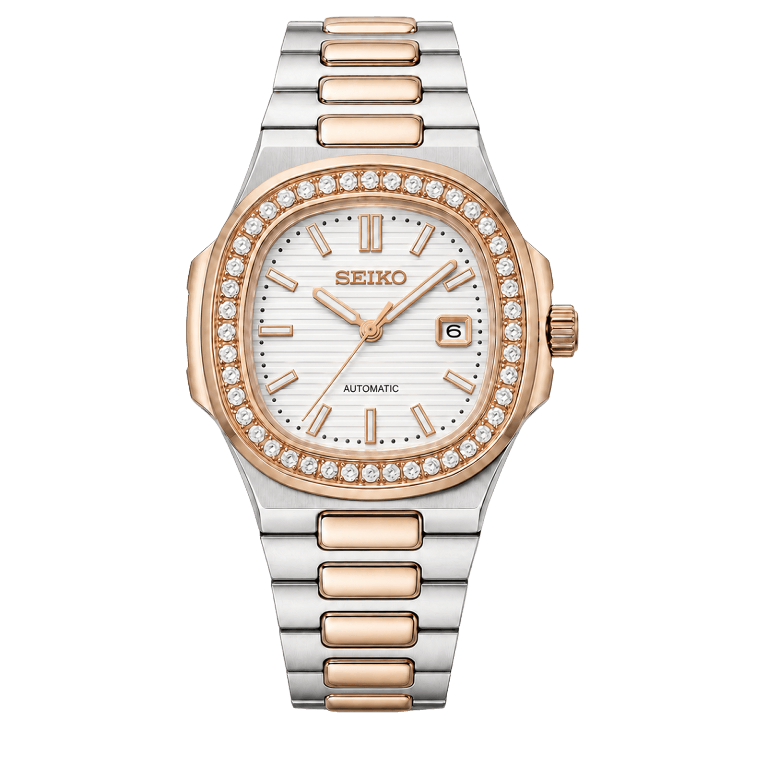 NAUTILUS TWO TONE ROSE GOLD WHITE 30MM