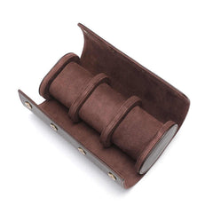 Кафяв кръгъл калъф за 3 часовника – 2