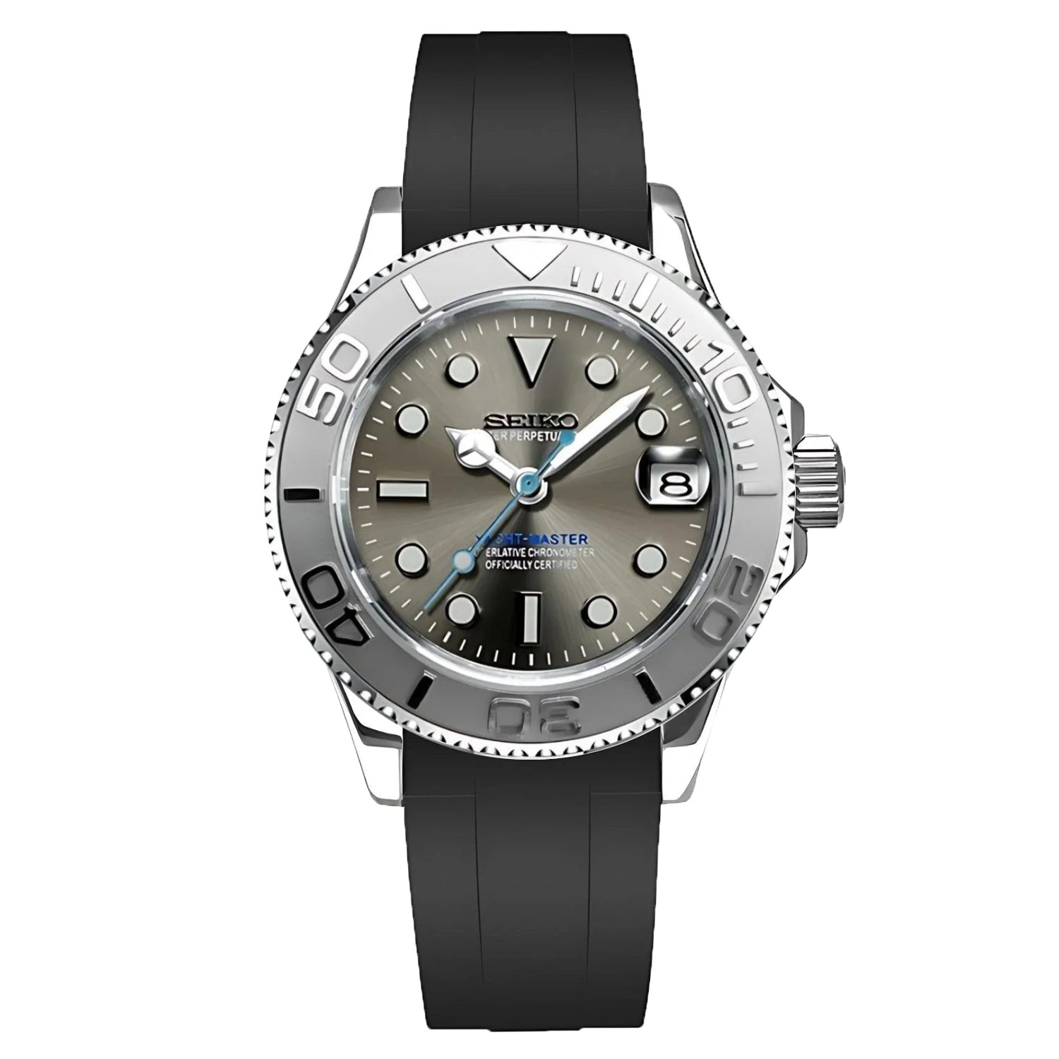Yacht Rodium Rubber Strap